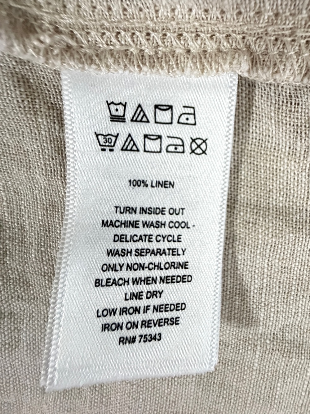 Sigrid Olsen Cream 100% Linen Button-Down Shirt NWT oversized M - Picture 5 of 9